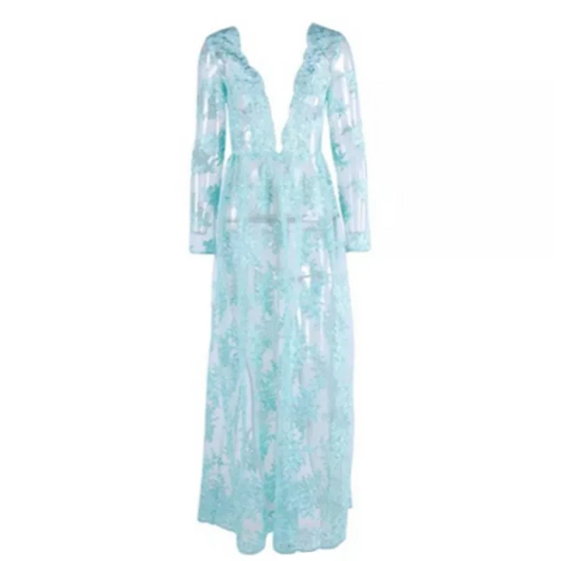 Flowers adorn the hollow hot sexy intimates full slips women blue flowers long slip underwear Rompers