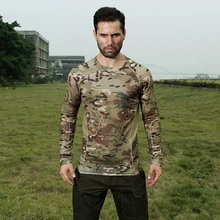 Новая камуфляжная сетка эластичные быстросохнущие футболки с круглым вырезом и длинными рукавами MC MTP MCA