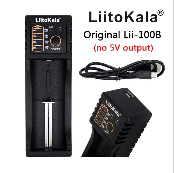 LiitoKala Lii-100 B 18650 Батарея Зарядное устройство для 26650 16340 CR123 LiFePO4 1,2 V Ni-MH Ni-Cd Rechareable Батарея (нет 5 V выход)