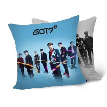 

New Hot Kpop GOT7 Pillow Case GOT7 Hard Carry Cushion Cover Gifts JB Jr Bambam Mark Youngjae Got 7 Throw Pillows Sham Two Sides