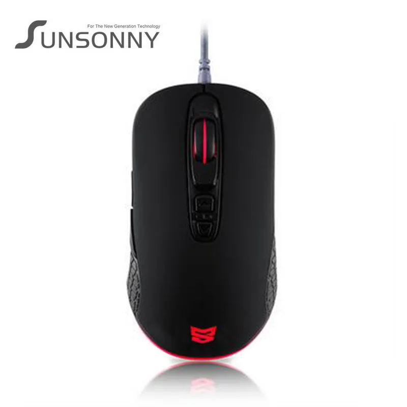 Sunsonny W-M20 Проводная 6400 dpi USB мышь крутая 7 цветов цветная полупрозрачная трещины мигающая лампа игровая офисная домашняя мышь для лэптопа - Цвет: Черный