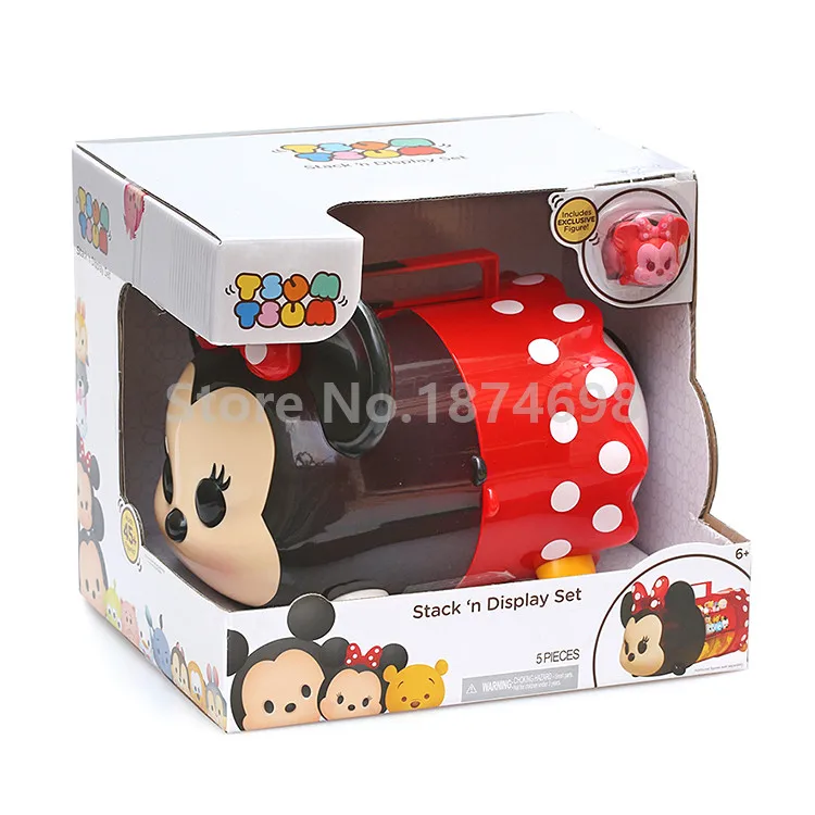 

New Minnie Stack N Display Set Portable Carry Case Toy Storage Carrying Box with 1 Figure Dolls Toys for Kids Children Gifts