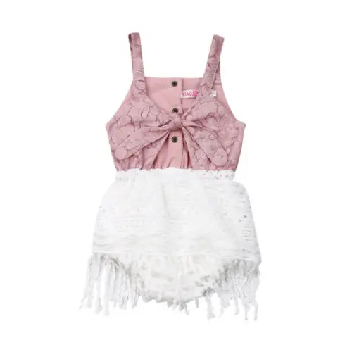 

Summer Newborn Baby Girls Clothes Lace Tassel Romper Tassel Jumpsuit Outfits Baby Clothing