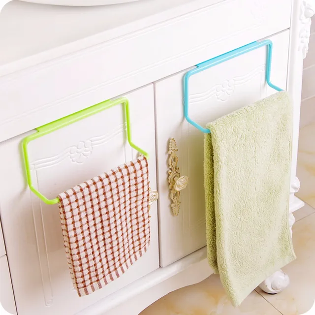 Best Quality Towel Rack Hanging Holder Cupboard Kitchen Cabinet Bathroom Towel Rack Sponge Holder Wardrobe Cabinet Storage Racks for Bathroom