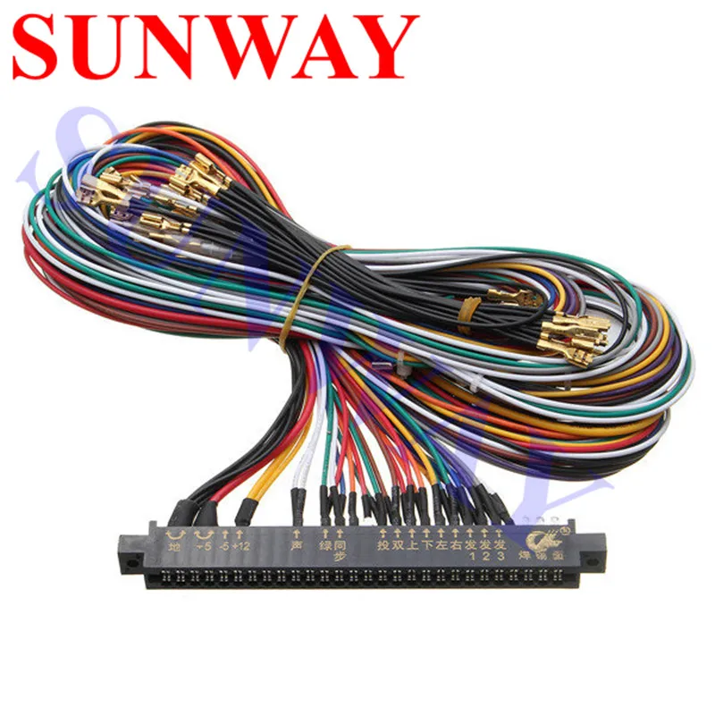 

28PIN Jamma Harness with 5, 6 action button wires for DIY arcade game machine cabinet accessories