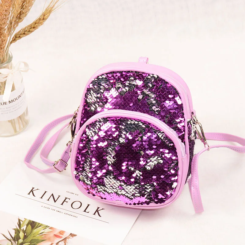 Us 8 39 27 Off Sequins Bag For Kids S Mini Backpack Glitter Double Shoulder Bags Children Bling Bagpack Rucksack Schoolbag In School From