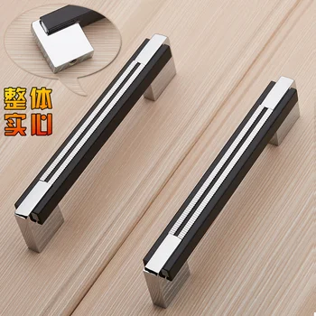 

Solid High-Grade Ambry Drawer Handles Furniture Knob Wardrobe Door Handle Contemporary Contracted Kitchen Cabinet Black Pulls