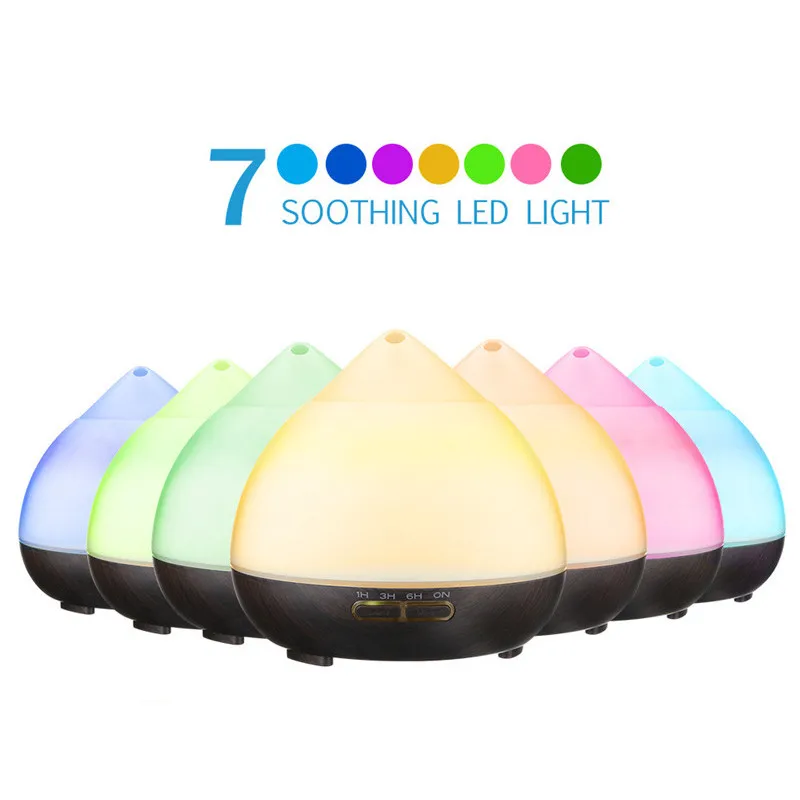 

7 colors Changing Led Night Light 300ml Ultrasonic Essential Oil Aromatherapy Humidifier Fresh Air US Plug for SPA Yoga Office