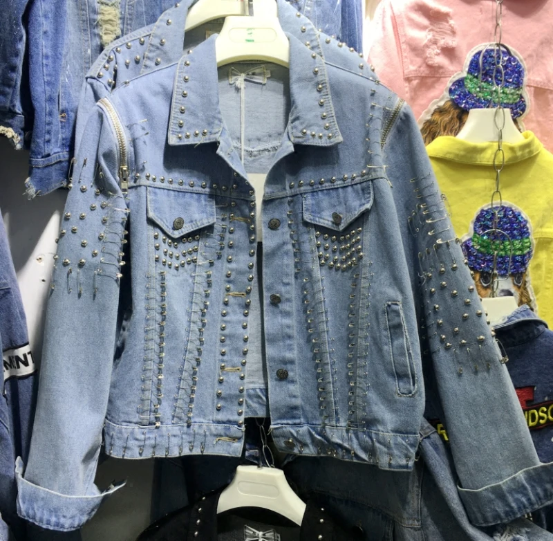 Denim jacket Women Basic Coats 2018 New Punk style Denim Jacket Women Bomber Jacket Black Harajuku Jeans Coat Casaco Feminino