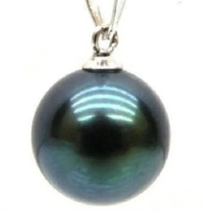 

2018 PERFECT ROUND 16 MM BLACK TAHITIAN SHELL PEARL PENDANT shipping free