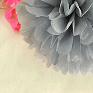 5 шт./партия, 25 см, искусственный бумажный помпон из бумажной салфетки цветочные шарики для дома, свадьбы, вечеринки, украшения автомобиля, ремесла, Бода поставки - Цвет: Серый