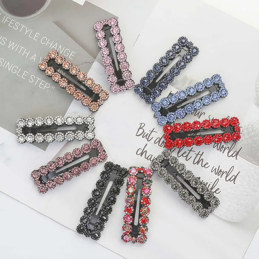 

New Fashion Korean Crystal Diamond Hairpins For Women Side Bangs Headwear 2019 Hair Clip Girls Hair Accessories Barrettes