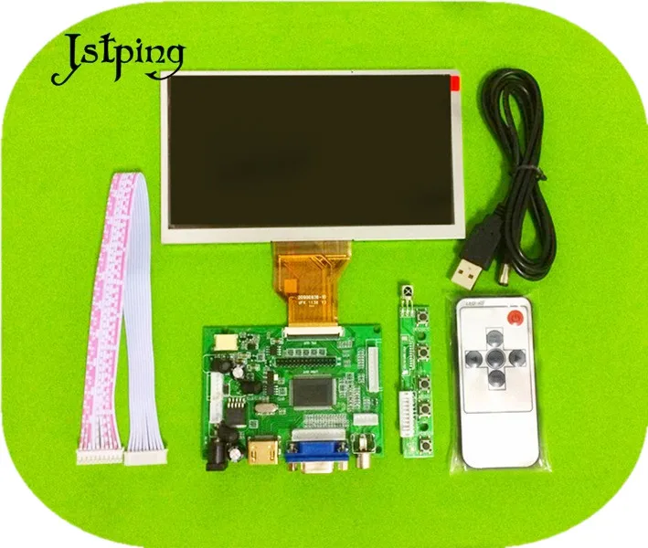 

Jstping 6.5 inch 800*480 LCD screen AT065TN14 Driver Board Monitor HDMI VGA AV LVDS for Raspberry Pi Input Mini display panel