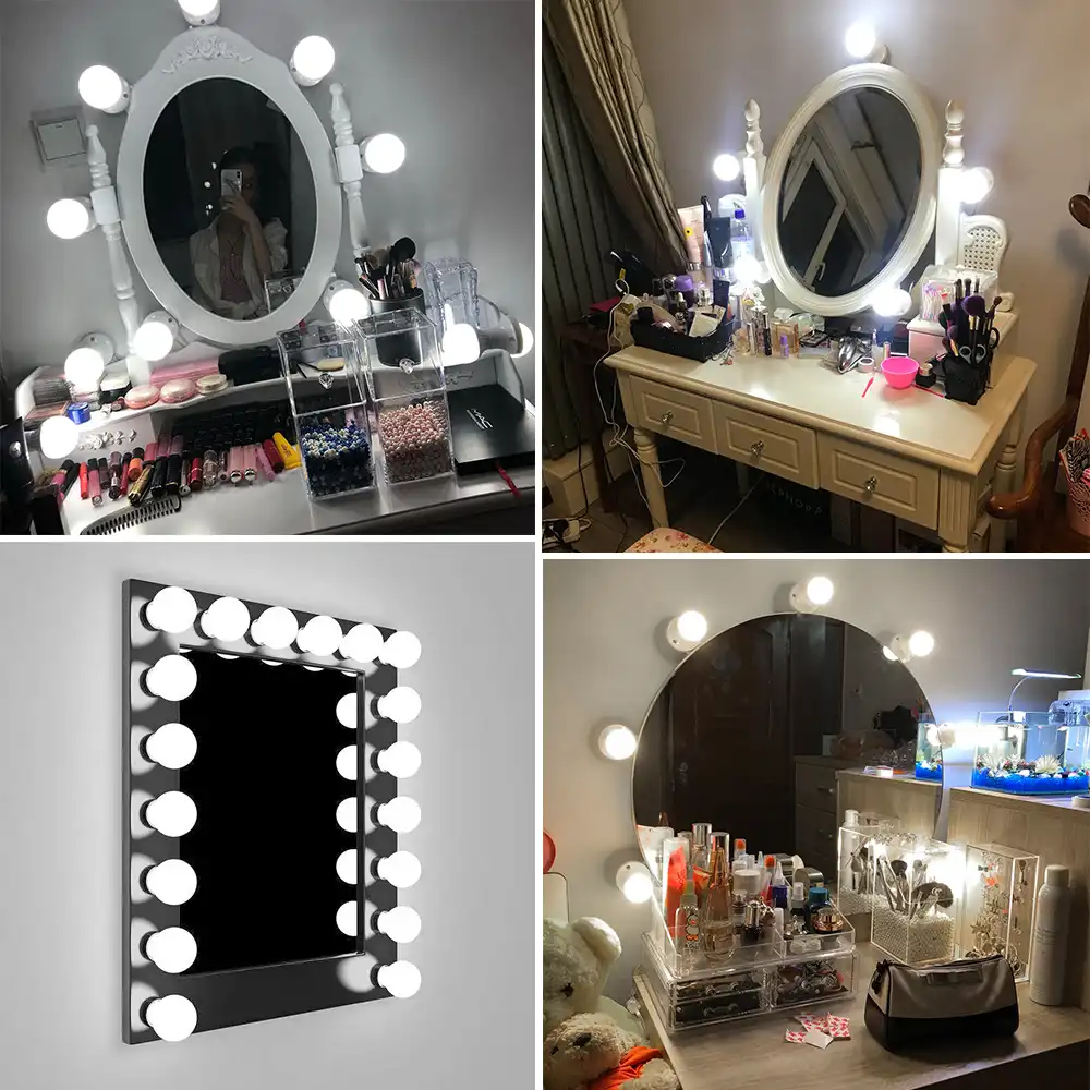 Luces de espejo 10 piezas 5 Temperatura de color Bombillas de luz Luces de pared Espejo de maquillaje Bombillas de tocador Luces de vanidad para maquillaje Mesa de belleza