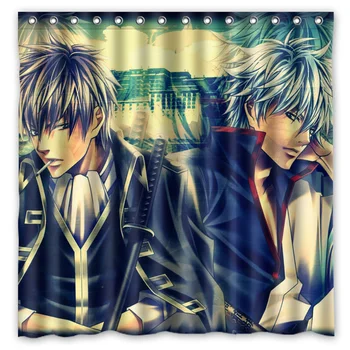 

180x180cm GINTAMA Bathroom Waterproof Polyester Shower Curtain Mouldproof Fabric Bath Curtain Bathroom Accessory