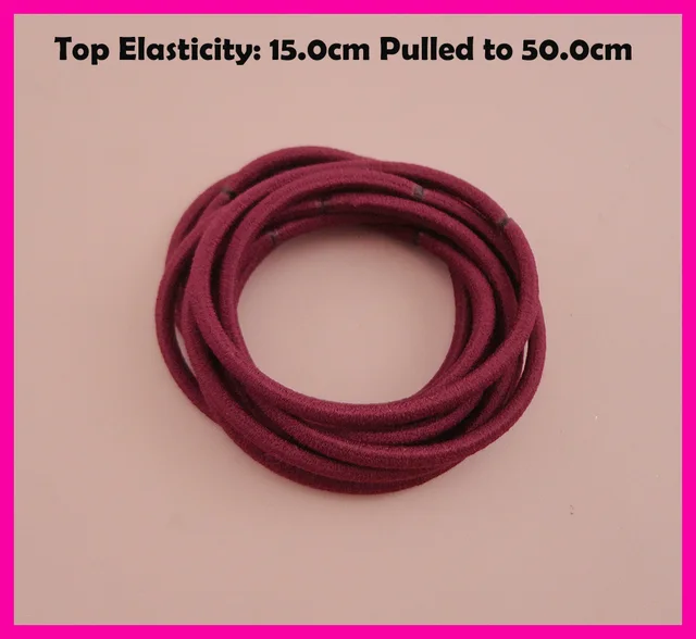 113PCS 13mm Top Elasticity Burgundy Elastic Ponytail Holders rope ...