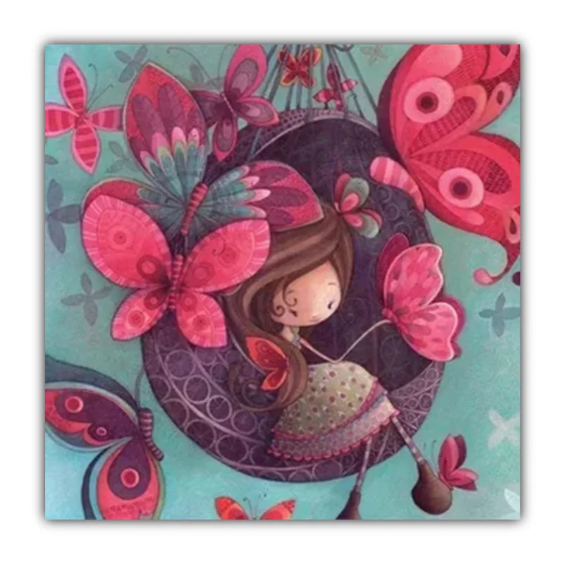 

5D DIY diamond embroidery butterfly fairy cartoon girl mosaic pattern diamond painting cross stitch rhinestone full decoration