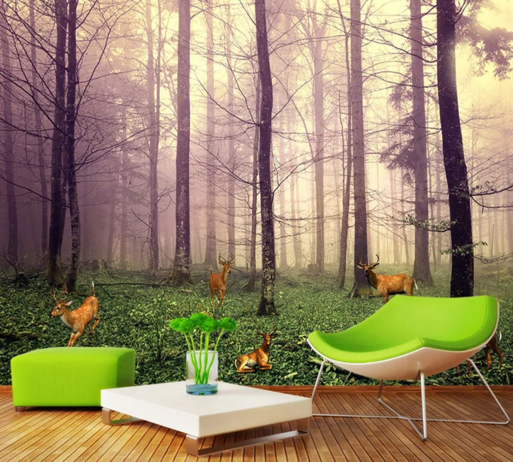 Free Shipping Misty Forest Landscape Tv Background Wall Photos 3d Custom Living Room Hotel Decoration Mural Restaurant Wallpaper Wallpapers Aliexpress