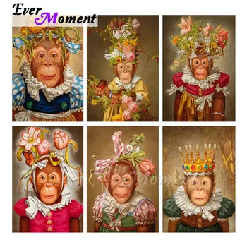 

Ever Moment Diamond Painting 5D DIY Monkey Flower Decor Picture Of Rhinestone Full Square Drill Diamond Embroidery Mosaic 3F1554