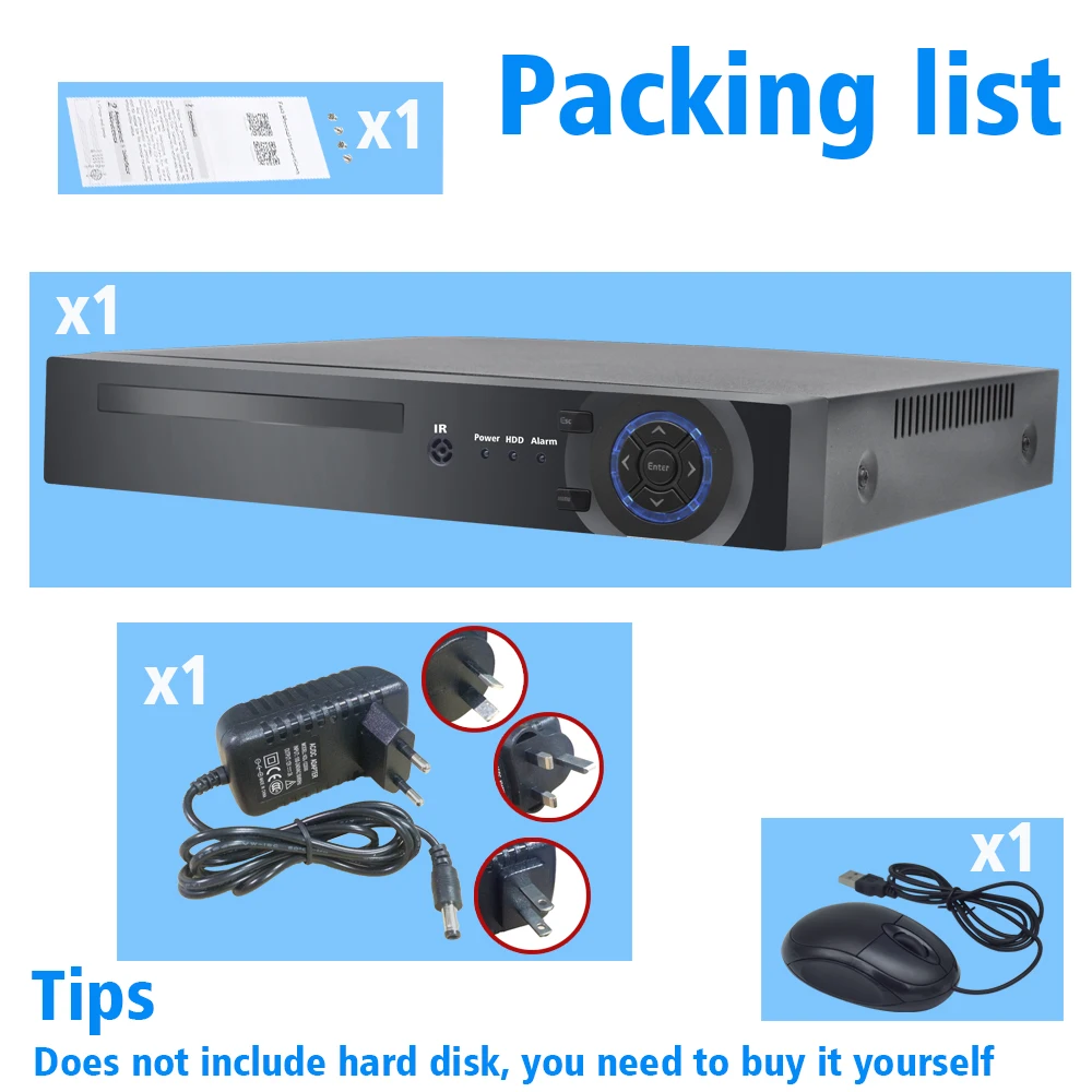  OUERTECH P2P 8ch/16CH/25CH H.265 4MP/5MP NVR IP video Recorder CCTV NVR Board1CH RCA Audio out ONVI - 32879617835