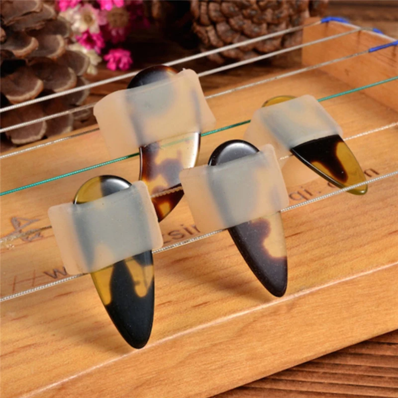 

New 4pcs Guzheng Nail Cover Set Guzheng Playing Nail Cover Ring Guzheng Practice Nail Protection Covers