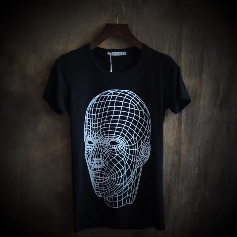 

Easy care brief 2014 casual summer t-shirt male slim print short-sleeve T-shirt headcounts