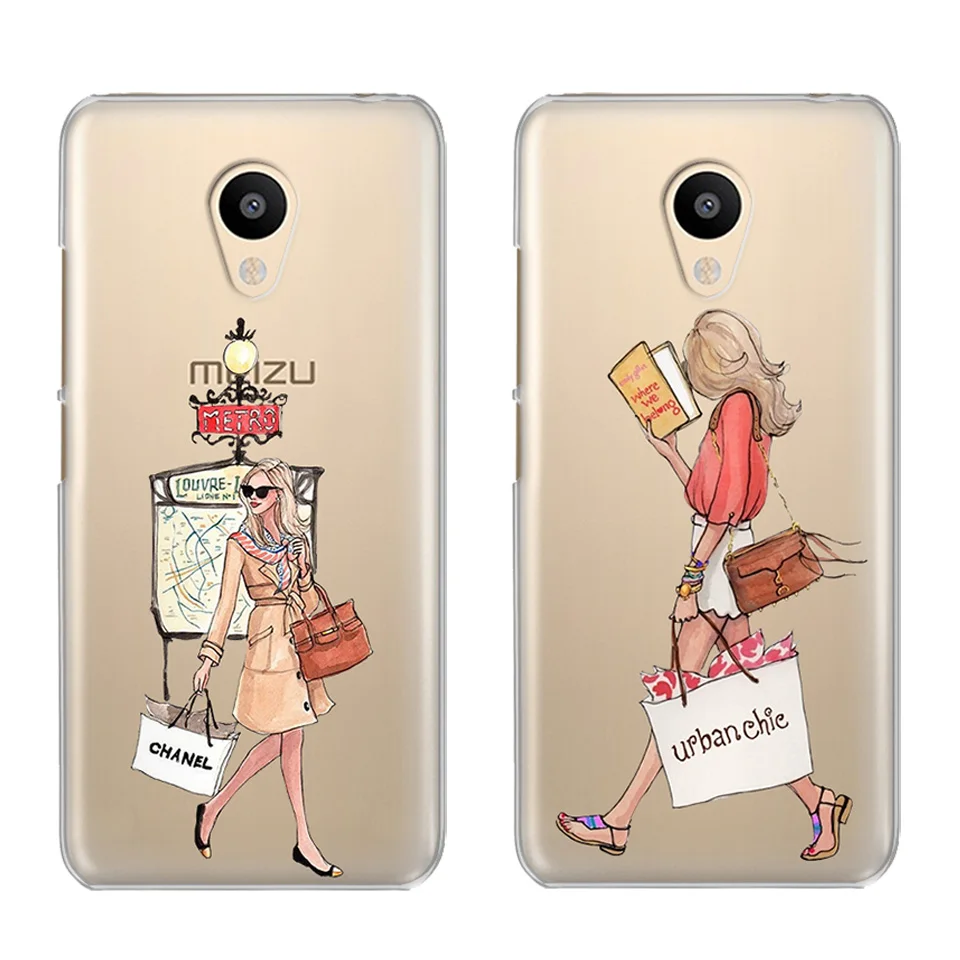 

For Meizu U20 10 M6 5 Note M5S 5C M3s 3Note Pro6 Fashion Summer girl Painted Silicone soft TPU Phone Case Coque