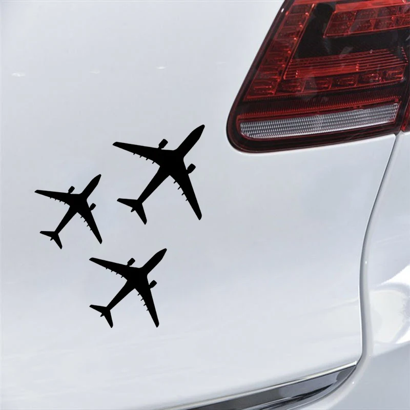 

14.4cm*17.1cm Three Airplanes Plane Decor Vinyl Motorcycle SUVs Bumper Car Window Car Sticker