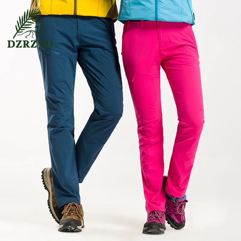 Dzrzvd Primavera Verano al aire libre senderismo de secado rápido Pantalones mujeres deportes elástico empalme transpirable trekking camping Pantalones m-3xl