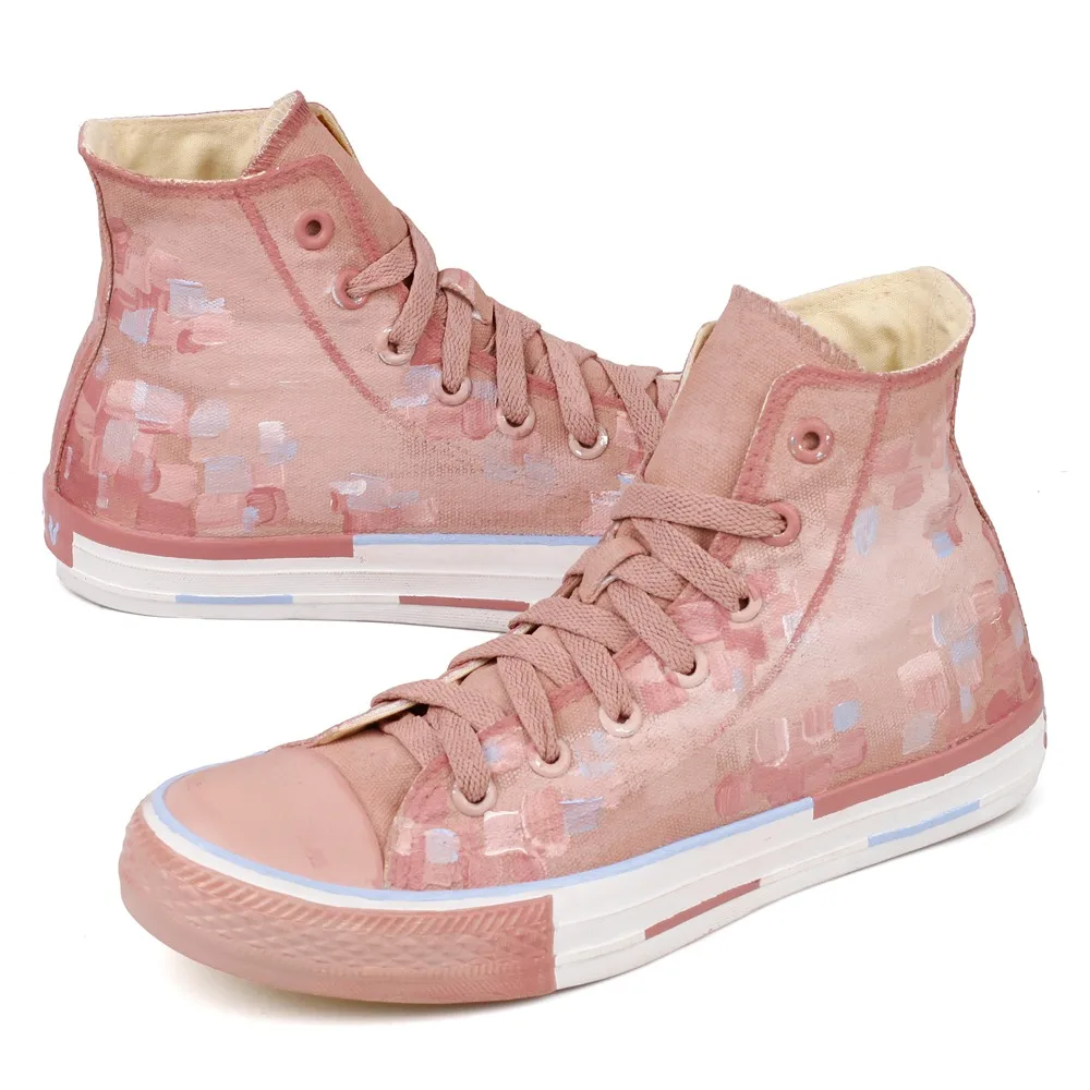 

2019 Shoes Women Man Spring Autumn Hand-painted Canvas Sneakers High-top Flat Fashion Casual Lace-up Vulcanized Shoes
