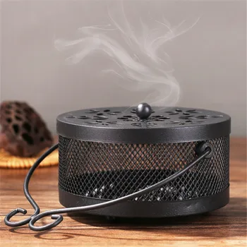

Iron fireproof Mosquito Coils Holder with cover Metal Insect Rack Mosquito Repellent Incense Plate incense burner