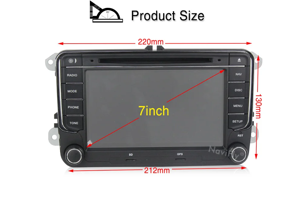 Sale Wholesale!Navifly android8.1 Car multimedia Player Navigation GPS DVD for VW/Volkswagen/Passat/POLO/GOLF/Skoda/Seat 4