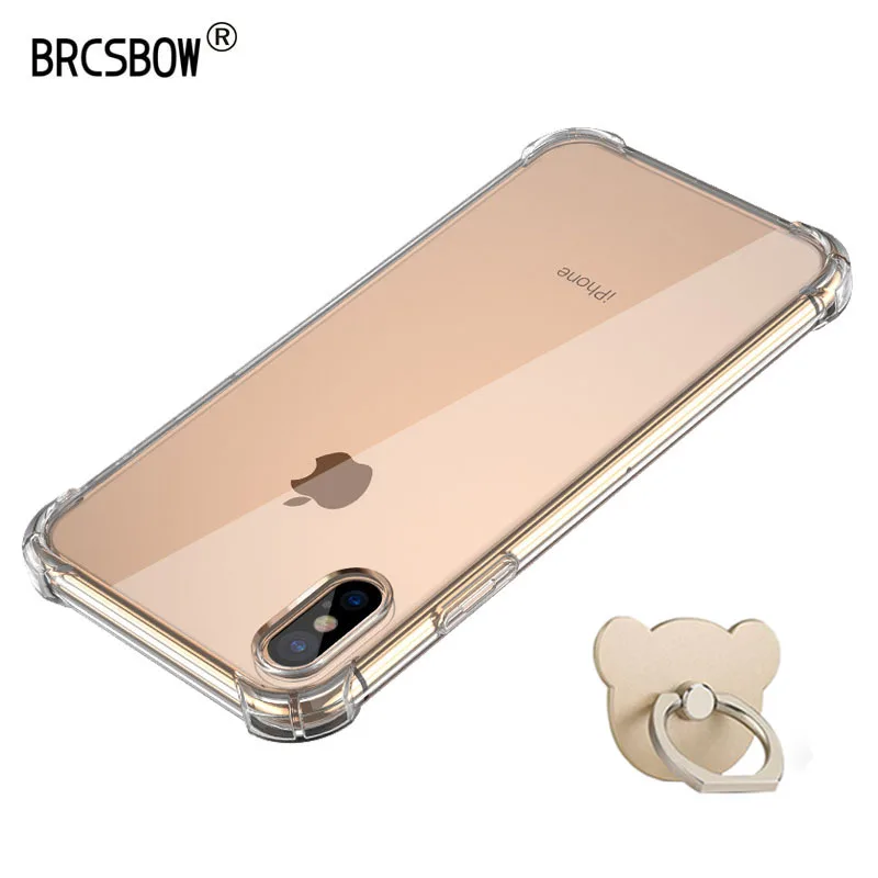 

BRCSBOW Transparent Silicone Phone Case For iPhone 6 8 7 Plus For iPhone X XR XS Max Soft Cover For iPhone 6S Shell