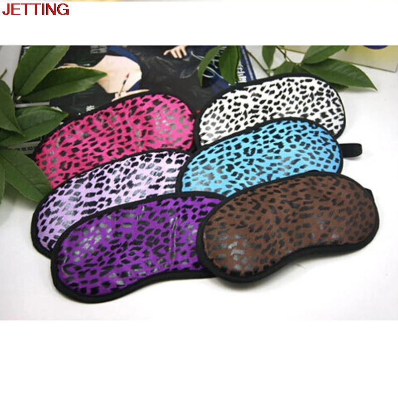 

JETTING-1pc Travel Sleeping Leopard Print Eye Mask Cover Shade Blindfold Funny Eyemask Random Color