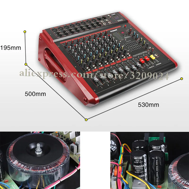 Professional Mixer 8 Channel Amplifier Stage