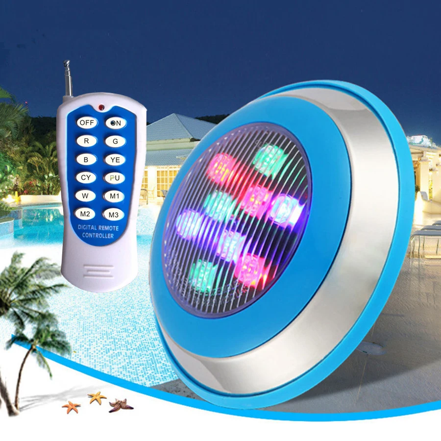 

Thrisdar IP68 RGB Led Swimming Pool Light With Remote Controller AC12V/24V Outdoor Underwater Pond Lake Aquarium Fountain Light