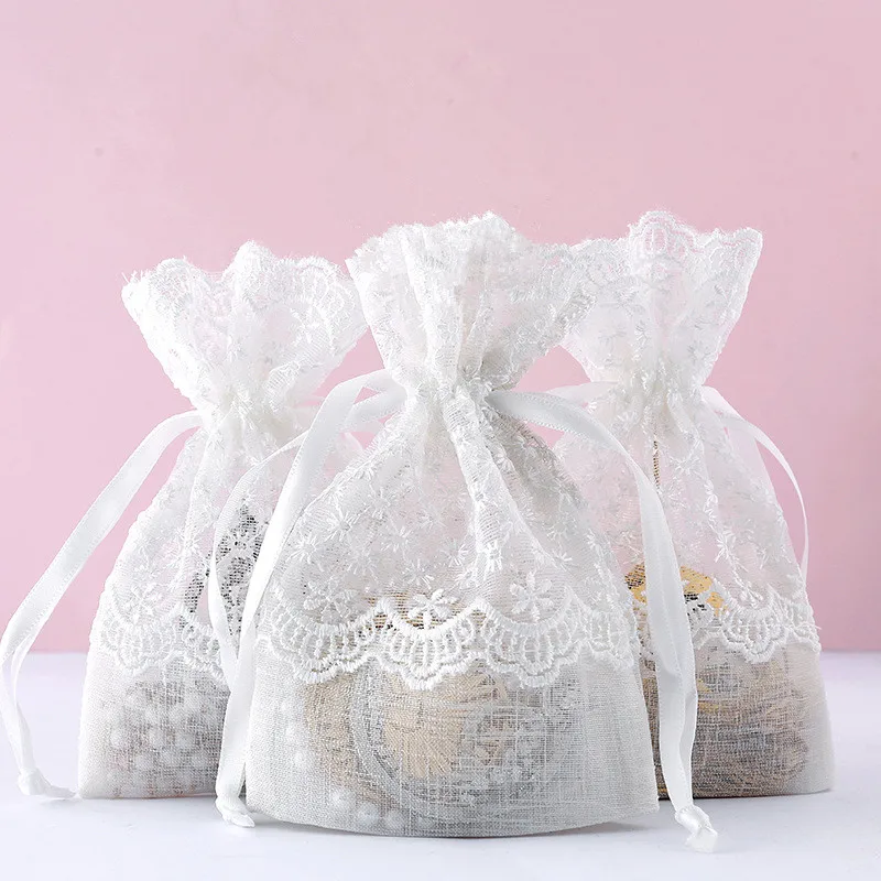 

12PCS Wedding favor and gift bag Lace flower candy box candy bag bridesmaid gift baby shower favor bag