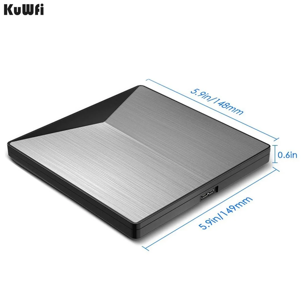 

Slim Lightweight Aluminum Alloy USB3.0 External DVD Video Recorder Drive Desktop/Notebook USB External Optical Drive CD Writer