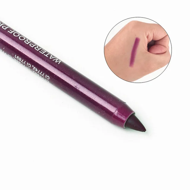 1 шт. очаровательных женщин waterproof водонепроницаемый карандаш для глаз пигмент темно-фиолетовый цвет косметическая подводка для глаз макияж инструменты для красоты - Цвет: 4