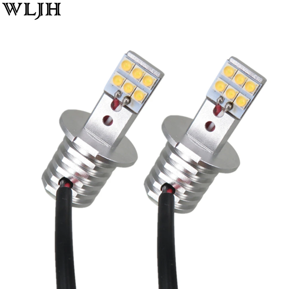 

WLJH 2x 60W 1000LM H3 Car Led Light High Power External Lights Auto LED Fog Light Driving Lamp DRL Bulb 12V 24V Xenon White