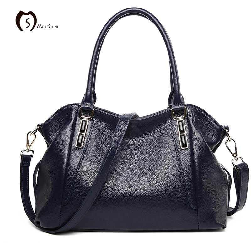 MORESHINE brand logo font b handbag b font Genuine font b leather b font women High