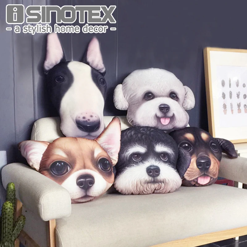 Cute Dog Cushion Cover Pillow Cases Pillowcase Teddy Chihuahua Bull Terrier Schnauzer Sausage 43X43cm Bedroom Sofa Home Decor