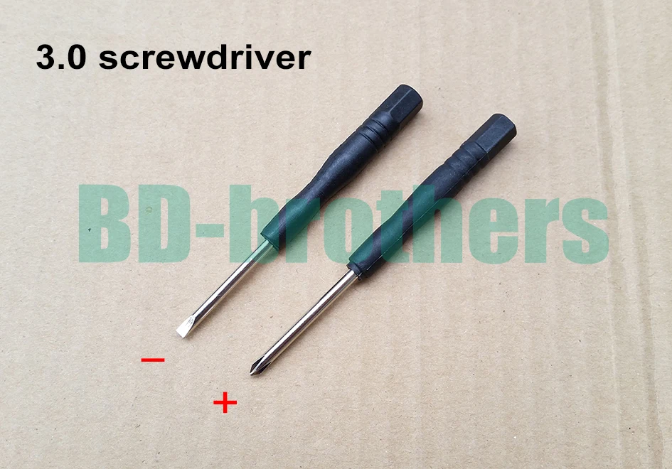 

88mm Mini Screwdriver 3.0 Phillips / 3.0mm Slotted Flathead Straight Screwdrivers Black Open Tool for Repair 2000pcs/lot
