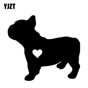 

YJZT 14CM*12.7CM French Bulldog Decals Decoration Vinyl Animal Car Sticker Black/Silver C2-3169