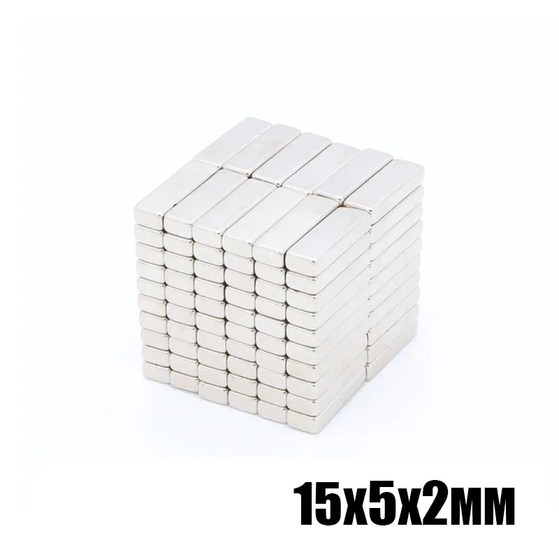 

20pcs/lot 15x5x2 mm N35 Strong Square NdFeB Rare Earth Magnet 15*5*2 mm Neodymium Magnets 15mm x 5mm x 2mm