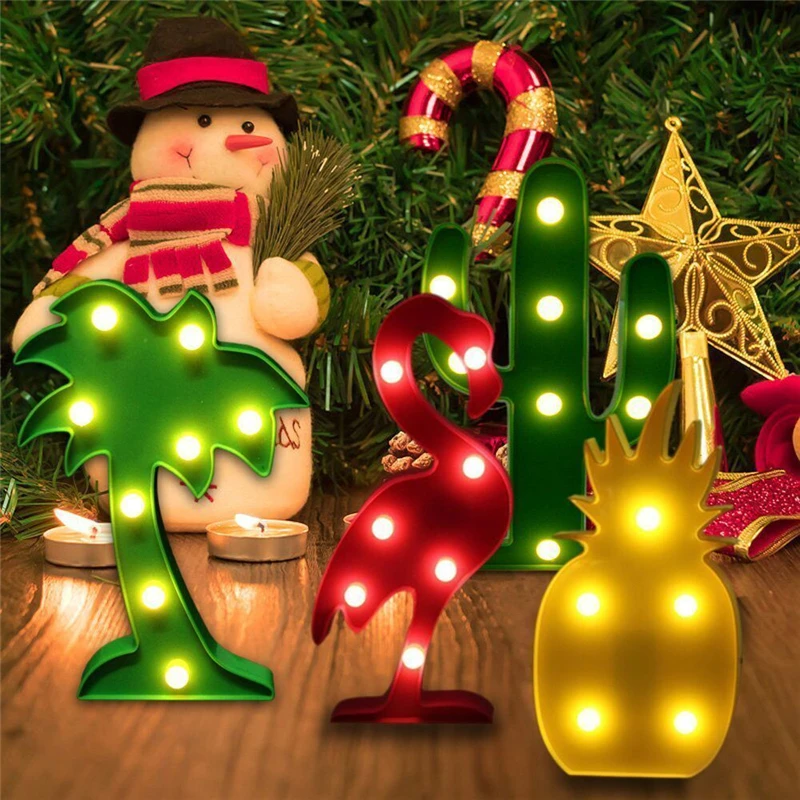 

Unicorn Animal Figure Led Toy Light Cartoon Cactus Flamingo Pineapple Pendant Wall lamp Gift For Wedding Christmas Decoration
