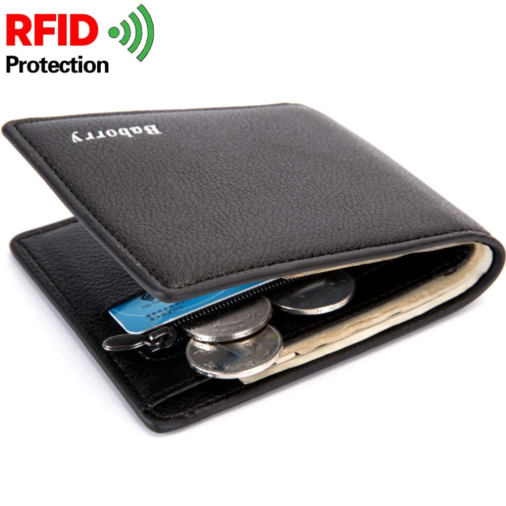 RFID-кошелек с защитой от радиочастотной идентификации мужской кошелек для монет и