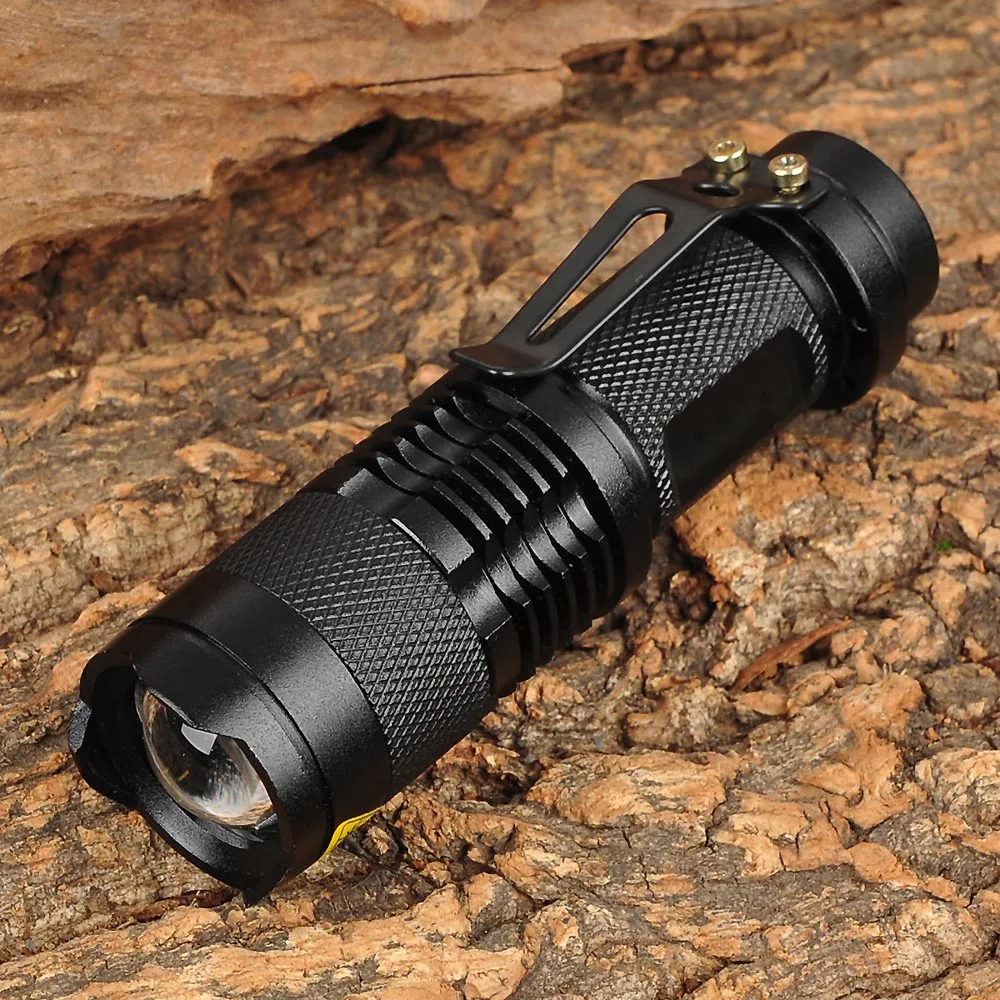 Mini UltraFire 280lm 3 Mode White Light Zooming Lanterna XR E Q5 LED Lanterna Tocha Lanterna Lâmpada LED (1 x AA/14500)