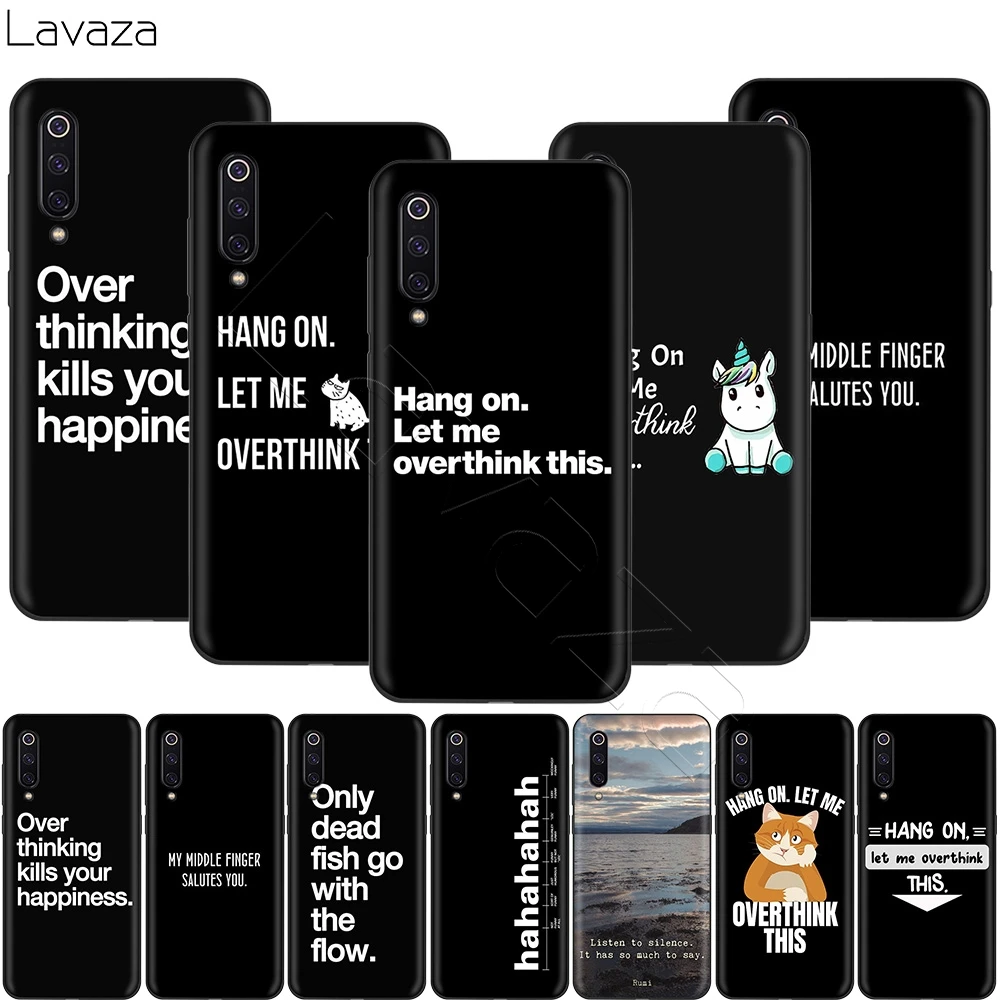 Чехол Lavaza с надписью Let Me Overthink для Xiaomi 9T Pro CC9 A3 Redmi K20 7A Huawei Honor 20 9X P20 Lite Nova 5i
