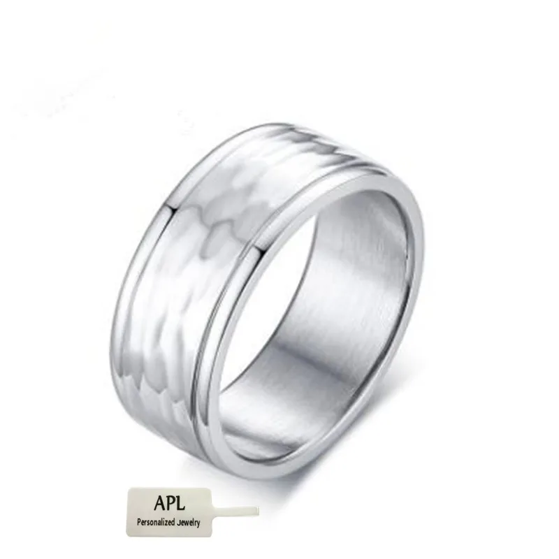 APL-8MM кольцо из нержавеющей стали с неровным узором Высококачественная модная